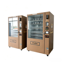 Distributeur automatique réfrigéré à double compartiment grande capacité pour snacks et boissons, idéal pour la vente au détail commerciale