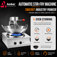 Grand robot commercial automatique pour riz frit, machine de cuisson intelligente à wok électromagnétique pour la cuisson par agitation