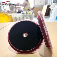 Tampon de finition en laine d'agneau douce de 6 pouces pour l'application de cire et le polissage final en detailing automobile