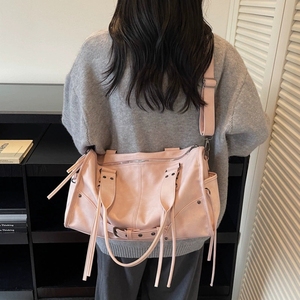 Borse a tracolla Vintage da <span class=keywords><strong>donna</strong></span> borse a tracolla borse da motociclista nero grigio grande capacità Tote <span class=keywords><strong>borsa</strong></span> a mano - Product Image 4