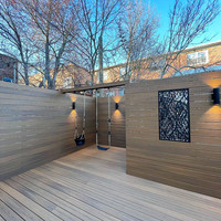 Kit complet de plancher de terrasse en bois et plastique 3m, plancher d'extérieur composite en plastique, conçu pour l'extérieur, gaufrage 3d