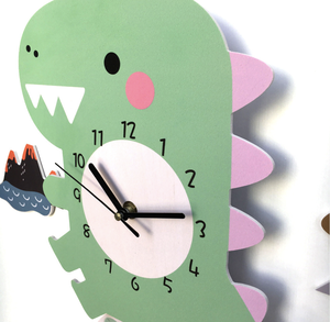 Khủng Long Tự Làm Đồng Hồ Treo Tường Cho Trẻ Em Yên Tĩnh Con Lắc Phong Trào Phim Hoạt Hình Trang Trí Nội Thất Thiết Lập Cho Bé Kid Phòng Nghiên Cứu Vị Trí - Product Image 4