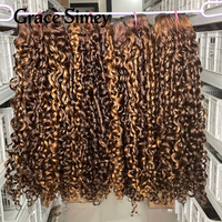 Lots de Cheveux Humains Vierges Remy Bouclés Pixie Non Traités, Tissage de Cheveux à Double Trame Super Double Drawn, Fournisseur de Cheveux Bruts Indiens