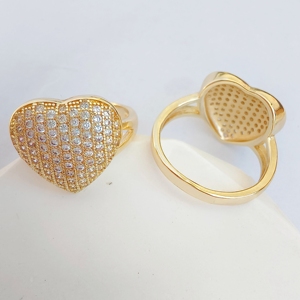 JML all'ingrosso di alta qualità di lusso da donna 14K Oro cuore anello Joyera De Oro Laminado Anillo fatto in ottone regalo perfetto <span class=keywords><strong>per</strong></span> i più amati - Product Image 1