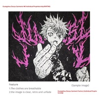 T-shirt en coton premium Aic, lavage vintage, motif feuille interne Itachi imprimé en 3D, respirant, coupe ample, streetwear