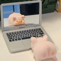 Espejo pequeño creativo para ordenador portátil, espejo de maquillaje plegable portátil de manzana