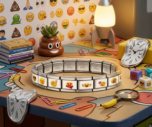 Braccialetto Modulare Italiano in Acciaio Inossidabile, Staccabile, Fai-da-Te, a Forma di Cuore, Trendy, Unisex, Gioielli Creativi alla Moda, Foto Personalizzate, Emojis Divertenti - Product Image 2