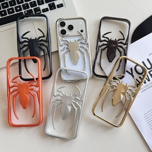 Funda de teléfono de TPU suave con diseño de araña y galvanoplastia de moda para iPhone 12 Pro Max 13 14 15 16 17 Pro, cubierta trasera con disipación de calor - Product Image 1