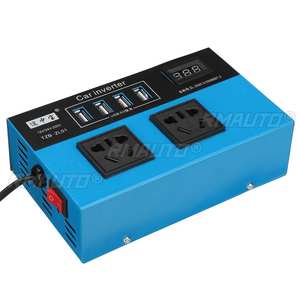Inversor de Corriente para Auto, DC 12V/24V a AC 220V, con 2 Tomas de Corriente Alterna, 4 Puertos USB de Carga Rápida, Pantalla Digital Portátil Pequeña - Product Image 5