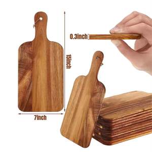 Tabla de Cortar de Madera de Acacia Premium, Bandeja para Servir <span class=keywords><strong>Queso</strong></span> y Pasteles, Apta para Alimentos - Product Image 2
