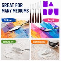 Outil de peinture Panwenbo, 5 couteaux à palette en acier inoxydable avec 6 grattoirs en plastique, ensemble pour la peinture à l'huile, la toile, l'acrylique, la décoration de gâteaux