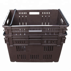 Caja <span class=keywords><strong>de</strong></span> transporte perforada <span class=keywords><strong>de</strong></span> plástico con barras oscilantes, caja <span class=keywords><strong>de</strong></span> almacenamiento con brazo apilable y estable - Product Image 6