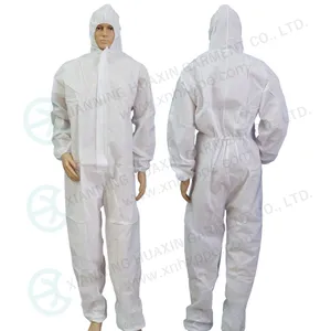 Loại 5 6 SMS Trắng Coverall Quần Áo Y Tế An Toàn Dùng Một Lần