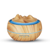 Diffuseur ultrasonique d'huiles essentielles à brume fraîche 400ml Diffuseurs d'aromathérapie à grain de bois foncé et humidificateurs d'air