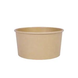 Biodegradable Eco Friendly Kraft Salad Paper Bowl With Paper Lid