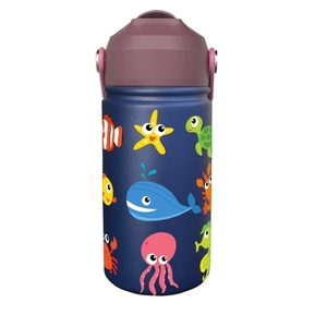 Custom Thermos Kids 12oz Stainless Steel <strong>Ocean</strong> Animals School Water <strong>Bottles</strong> Leak-Proof Locking Lid Spout Reusable <strong>Bottles</strong> - Product Image 6