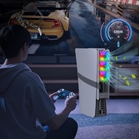 PS5 Slim/Pro RGB Kühlventilator 3 Lüfter Kühler mit LED-Licht 3 Geschwindigkeitsmodi Automatische Temperaturregelung für Playstation 5 Konsolen-Zubehör
