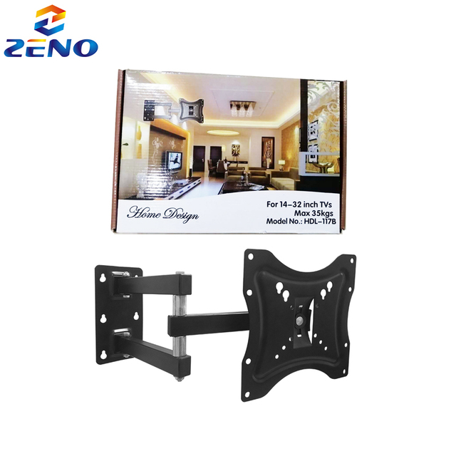 Wholesale Cheap 14-42 Inch Fixed Steel Tv Stand Tilt Tv Wall Mount Drop Down Single Arm Wall Tv Bracket Flat Panel for Drywall