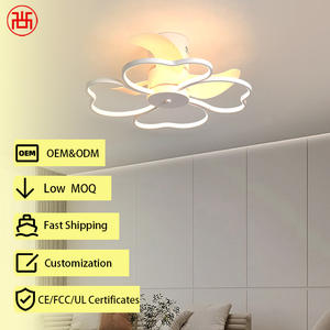 Modern Intelligent <b>Control</b> Silent Embedded <b>Ceiling</b> <b>Fan</b> 6 Wind Speeds Smart Thin LED <b>Light</b> Electric Hotel Outdoor Bedroom Metal - Product Image 1