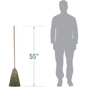 Long Handle Broommaid MXDFBR with Durable Aluminum <b>Broomstick</b> Dustpan for Home and Outdoor Use TPR PET Plastic PP Broomhead - Product Image 2