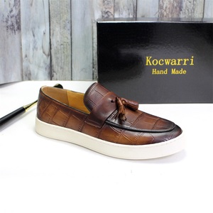 Mocasines de cuero informales para hombre, zapatillas deportivas antideslizantes, para caminar lento, cómodas, con suela plana, de enfermera, para primavera - Product Image 4