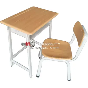 Acero inoxidable monoplaza escritorio y silla para la escuela estudiante Mesa silla/aula muebles silla Mesa conjunto único imágenes
