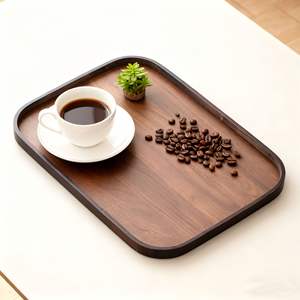 Plateau en bois naturel, adapté à un usage domestique, plateau à pâtisserie de style japonais, plateau de service pour restaurant, plateau de rangement rectangulaire - Product Image 5