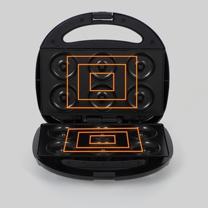 Máquina para Hacer Donuts, Plancha Eléctrica de Doble Cara con 6 Orificios, Mini Máquina para Desayunos, Uso en Panadería - Product Image 1