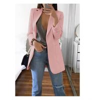 I-0522 Cardigan à col en V à manches longues et boutons, design tendance, élégant pour le bureau, costumes pour femmes, veste de blazer pour femme d'affaires