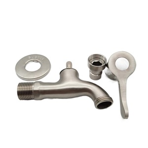 Stainless Steel Faucet Single <b>Handle</b> Wall Mounted Industrial Style 4 Point Quick Opening For Washing Machine <b>Mop</b> Sink - Product Image 5
