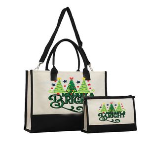 Cadeaux de Noël personnalisés de luxe 2025 pour femmes, sac fourre-tout en toile avec fermeture éclair, impression UV, pour maman, pour elle - Product Image 1