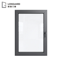 Ventana Abatible y Giratoria de Tamaño Estándar, Económica, de Aluminio 6063-T5 con Rotura de Puente Térmico y Doble Acristalamiento para el Hogar