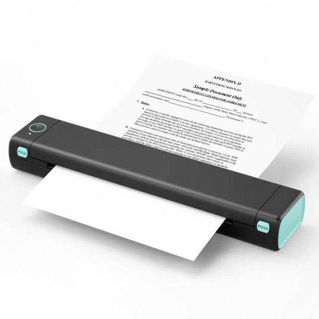 Portable Mini A4 Size Wireless  Blue Tooth Thermal Portable Printer With Rechargeable Battery