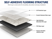 Suelo Autoadhesivo de PVC con Textura de Mármol, Impermeable, para Proyectos de Renovación de Tiendas Minoristas, WYRAX