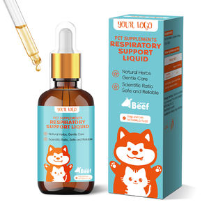 Werkseitig hergestelltes flüssiges Atemwegs ergänzungs mittel für Katzen und Hunde zur Linderung von Husten und Keuchen unterstützt die Gesundheit und Immunität der Lunge - Product Image 1