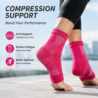 Chaussettes de sport de compression en gros avec soutien de la voûte plantaire et manchon de cheville pour la course et l'entraînement physique, pour hommes et femmes