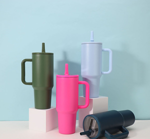 Custom Spill Proof Hydro Traveler Reusable 40 oz Insulated Stainless Steel Tumbler Thermos Handle Flip Straw Camping 12-24 - Product Image 4