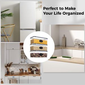 Airtight Food <b>Storage</b> <b>Containers</b> with Lids 4PCS Set 3.2L Plastic Spaghetti <b>Container</b> for Pasta and Long Noodles - Product Image 6
