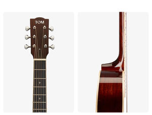TOM BABY G0 NA 34 inch houten gitaar sparrenfineer beginners gitaar voor mannelijke en vrouwelijke studenten, reis- en folk gitaar - Product Image 5