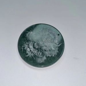 Pendentif pour homme en jade naturel, sculpture double dragon, charme protecteur vintage, véritable jade sculpté à la main, style bouddhiste tendance - Product Image 5