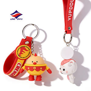 Porte-clés en PVC en forme de poulet frit simulé, fabrication sur mesure, 20 ans d'expérience, jouet créatif en caoutchouc 3D, Longzhiyu - Product Image 1
