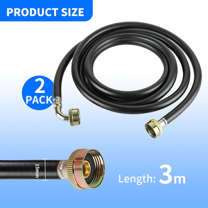 Juego de Mangueras de PVC y Goma Universales para Lavadora, Suministro de Fábrica, Tubo de Entrada de Agua con Conector de Aluminio - Product Image 2