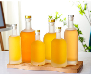 Bon <span class=keywords><strong>prix</strong></span> 350ml Verre Boisson Vodka Jus Bouteille Couvercle Whisky Bouteille de vin plat 500ml Support Personnalisation - Product Image 4