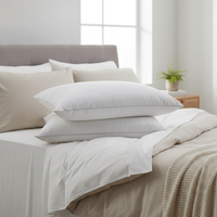 Oreiller de luxe respirant en coton pour hôtel et maison, lavable, doux et chaud, avec rembourrage en polyester, taille Queen, vente en gros