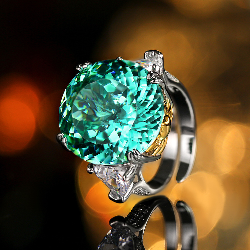 Anillo Parra verde, tamaño abierto.