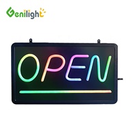 Panneau lumineux LED publicitaire multicolore pour la décoration de vitrines d'entreprises, de magasins, de bars et de direction, personnalisable, 22x13 pouces
