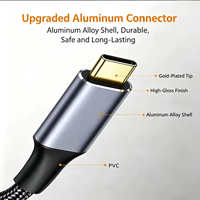 Câble USB-C vers USB-C tressé avec puce E-Marker, Type-C 3.2 Gen2 20 Gbps PD 100 W, charge super rapide, transfert vidéo et données 4K