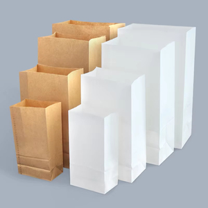 Sacchetti di Carta per Imballaggio Alimentare Resistenti Rivestiti in Cera Bianca per Biscotti Snack Patatine Fritte Pane Vendita all'Ingrosso - Product Image 1