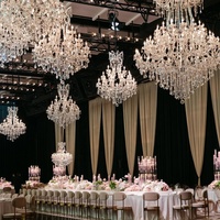 Lustre vintage en cristal K9 de luxe, suspension réglable en hauteur pour hôtel, salle de banquet, salon, salle à manger, pièce centrale