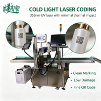 Codeur laser UV à double écran contrôlé par PLC pour la production de gravures de micro-codes QR cosmétiques permanents et indélébiles